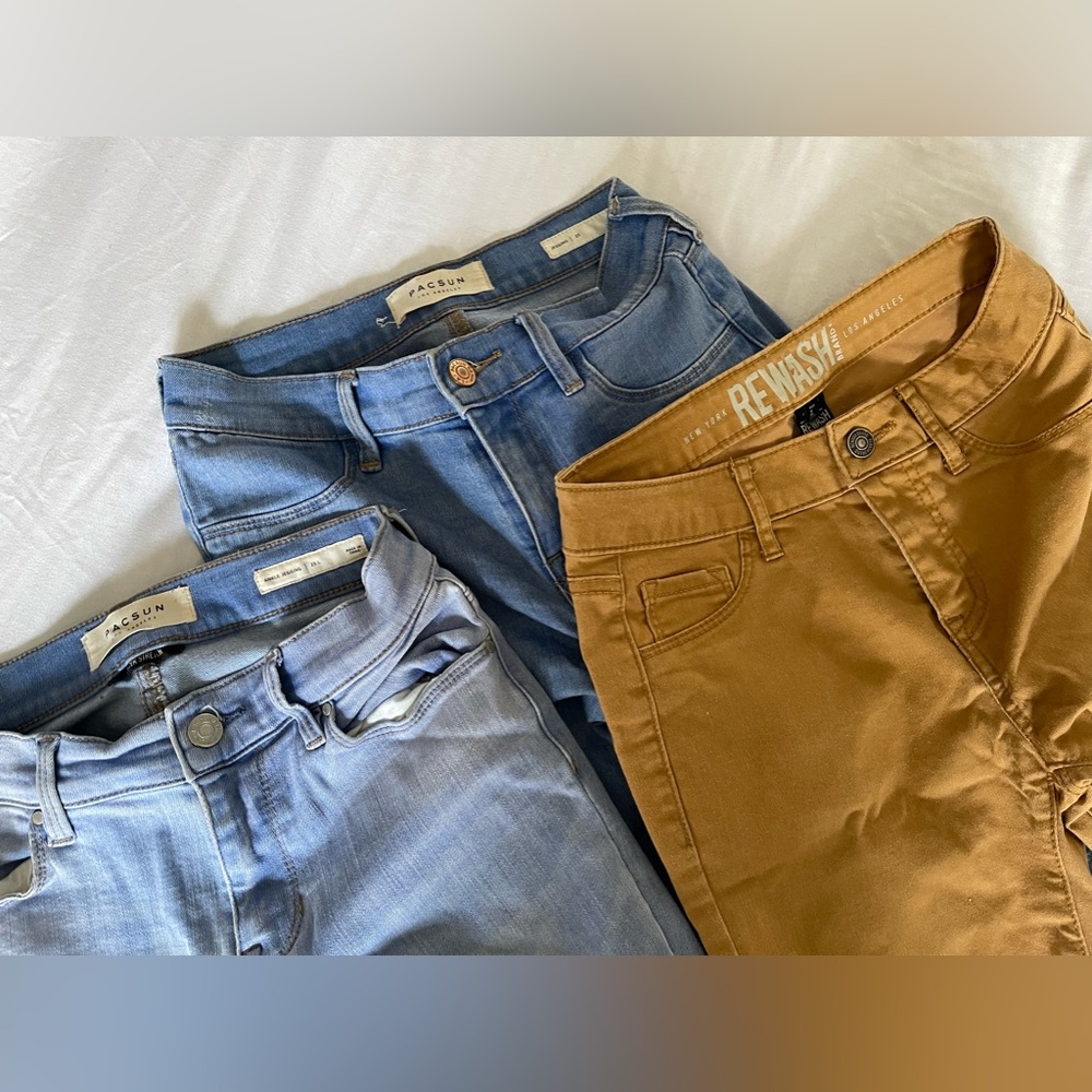 Pacsun & Rewash Skinny Jeans And Shorts Bundle Size 1